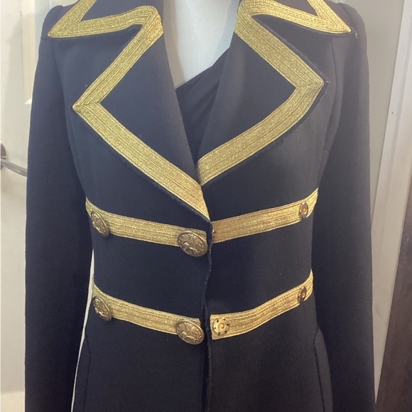 Dolce & Gabbana Jackets & Blazers - Dolce & Gabbana Black Trench Coat with Gold Embellishments